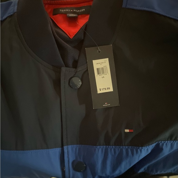 New/Tommy Hilfiger Men's/TH Logo Coach Colorblocked Track Jacket】Navy /Large - Picture 9 of 13
